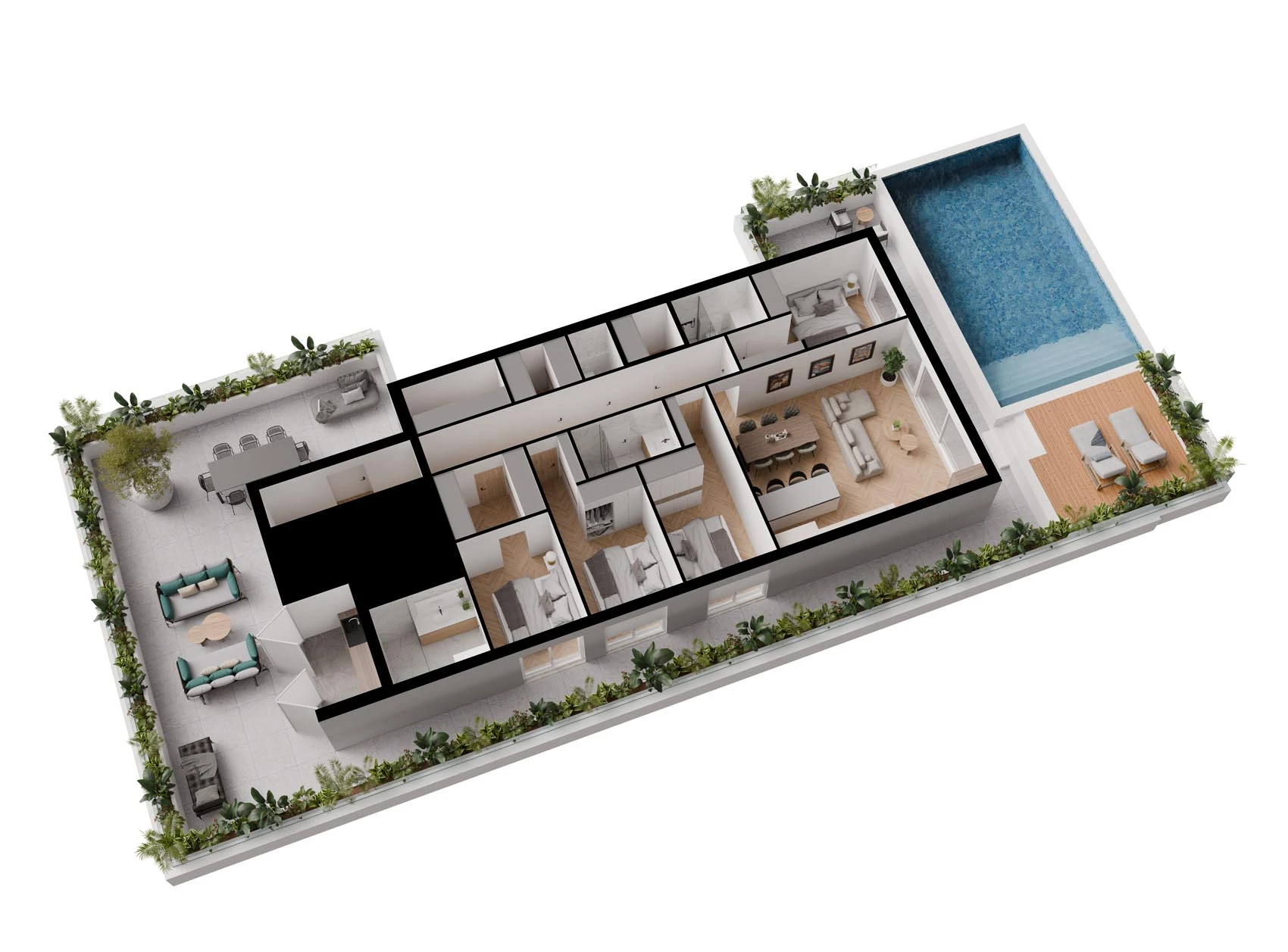 Split, Prestigious Penthouse with Swimming Pool, a Mediterranean Gem – 3D