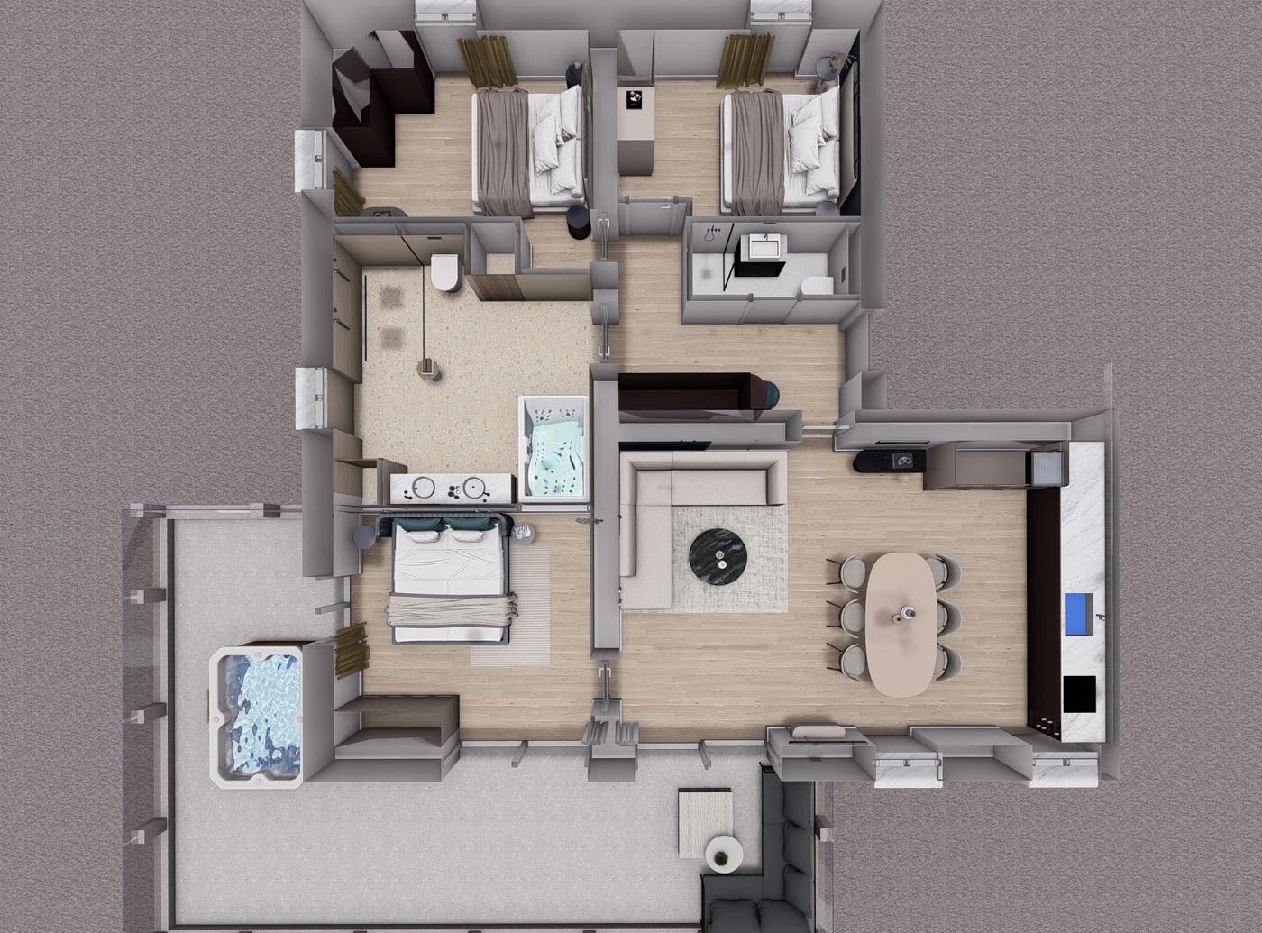 Šibenik, Modern Penthouse at Adriatic Sea Front – 3D