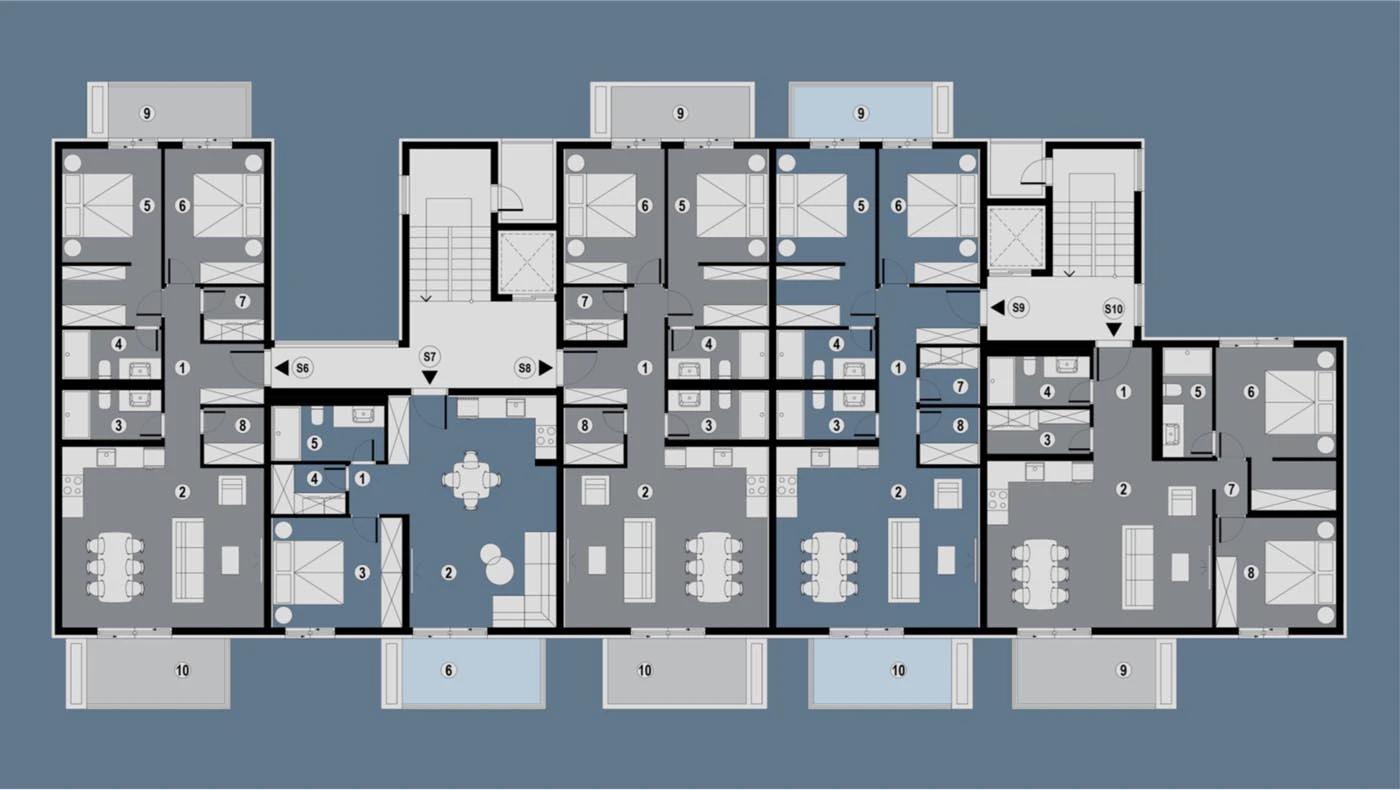 207 m² Penthouse in New Development 150 m from the Sea – 3 Floor Plan Ground Floor S6-S10