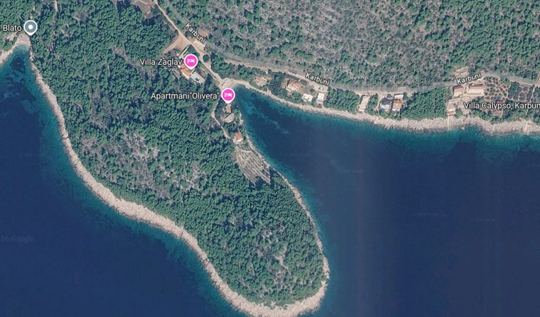 Location map: Seafront Luxury Villa On Korcula With Expansive 16,000 M² Estate